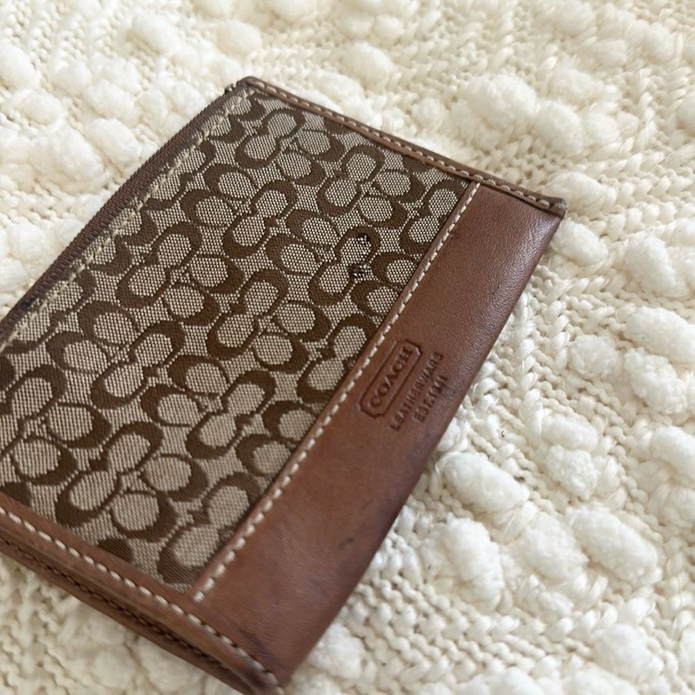 Coach Coin Purse Signature C’s Canvas & Leather Wallet